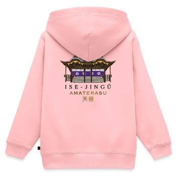 Schrein Ise-jingu, Sonnengöttin Amaterasu, Japan - Kinder Premium Organic Zip Hoodie - Rosa - Hinten - AI Model Kid Female (0cm)