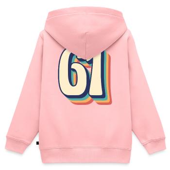 Vintage Retro T-Shirt Nummer 61 Sixty One - Kinder Premium Organic Zip Hoodie - Rosa - Hinten - AI Model Kid Female (0cm)