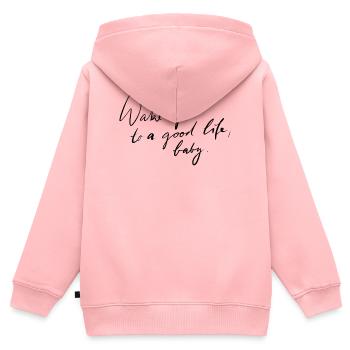 Erwachen Sie zu einem guten Leben - Kinder Premium Organic Zip Hoodie - Rosa - Hinten - AI Model Kid Female (0cm)