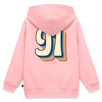 Vintage Retro T-Shirt Nummer 91 Ninety One - Kinder Premium Organic Zip Hoodie - Rosa - Hinten - AI Model Kid Female (0cm)