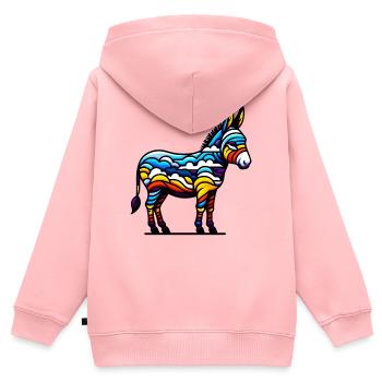 Esel, Schnuller, Maultier - Kinder Premium Organic Zip Hoodie - Rosa - Hinten - AI Model Kid Female (0cm)