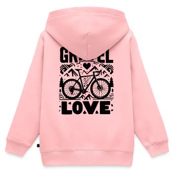 Gravel Love - Vélo de gravier - Sweat Premium à capuche zippé enfant bio - rose - Dos - AI Model Kid Female (0cm)