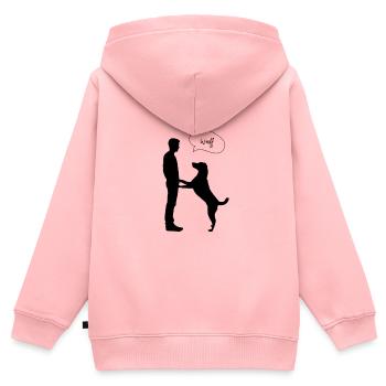 Hundefreund - Kinder Premium Organic Zip Hoodie - Rosa - Hinten - AI Model Kid Female (0cm)