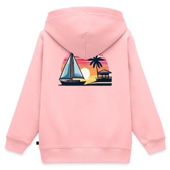 Sommer - Kinder Premium Organic Zip Hoodie - Rosa - Hinten - AI Model Kid Female (0cm)