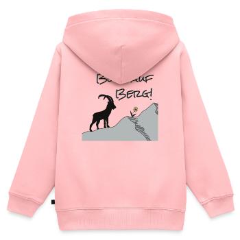 Envie de la montagne ! Pour les randonneurs et les amoureux de la nature... - Sweat Premium à capuche zippé enfant bio - rose - Dos - AI Model Kid Female (0cm)