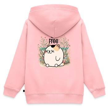Smiles are Free - Kinder Premium Organic Zip Hoodie - Rosa - Hinten - AI Model Kid Female (0cm)
