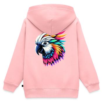 Kakadu-Papagei mit Kamm - Kinder Premium Organic Zip Hoodie - Rosa - Hinten - AI Model Kid Female (0cm)