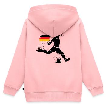 Fußball Deutschland Spieler Symbol Explosion EM - Kinder Premium Organic Zip Hoodie - Rosa - Hinten - AI Model Kid Female (0cm)