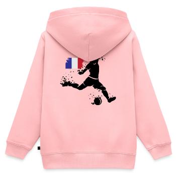 Joueur de football Blast France Team - Sweat Premium à capuche zippé enfant bio - rose - Dos - AI Model Kid Female (0cm)