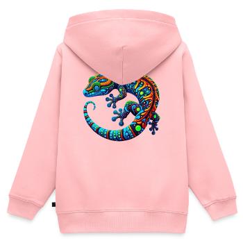 Gecko - Kids Premium Organic Zip-up Hoodie - rose - Back - AI Model Kid Female (0cm)