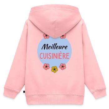 MAMIE - Sweat Premium à capuche zippé enfant bio - rose - Dos - AI Model Kid Female (0cm)