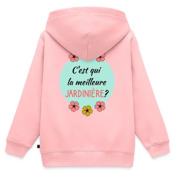 MAMIE - Sweat Premium à capuche zippé enfant bio - rose - Dos - AI Model Kid Female (0cm)