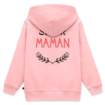 MAMIE - Sweat Premium à capuche zippé enfant bio - rose - Dos - AI Model Kid Female (0cm)