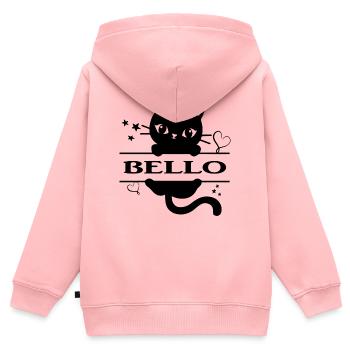t-shirt Joli t-shirt chat gato idée cadeau - Sweat Premium à capuche zippé enfant bio - rose - Dos - AI Model Kid Female (0cm)