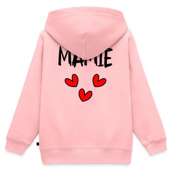 MAMIE - Sweat Premium à capuche zippé enfant bio - rose - Dos - AI Model Kid Female (0cm)
