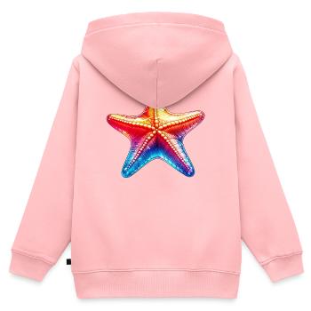 Étoile de mer - Sweat Premium à capuche zippé enfant bio - rose - Dos - AI Model Kid Female (0cm)
