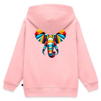 Elefant Pop Art - Kinder Premium Organic Zip Hoodie - Rosa - Hinten - AI Model Kid Female (0cm)