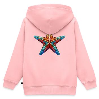 Étoile de mer - Sweat Premium à capuche zippé enfant bio - rose - Dos - AI Model Kid Female (0cm)