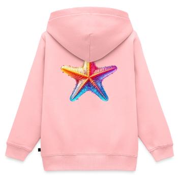Étoile de mer - Sweat Premium à capuche zippé enfant bio - rose - Dos - AI Model Kid Female (0cm)