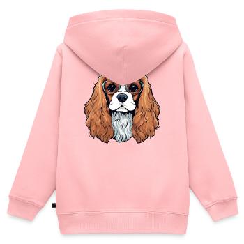 Cavalier King Charles, Hund, Niedlicher Hund - Kinder Premium Organic Zip Hoodie - Rosa - Hinten - AI Model Kid Female (0cm)
