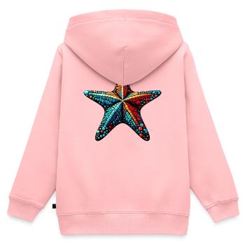 Étoile de mer - Sweat Premium à capuche zippé enfant bio - rose - Dos - AI Model Kid Female (0cm)