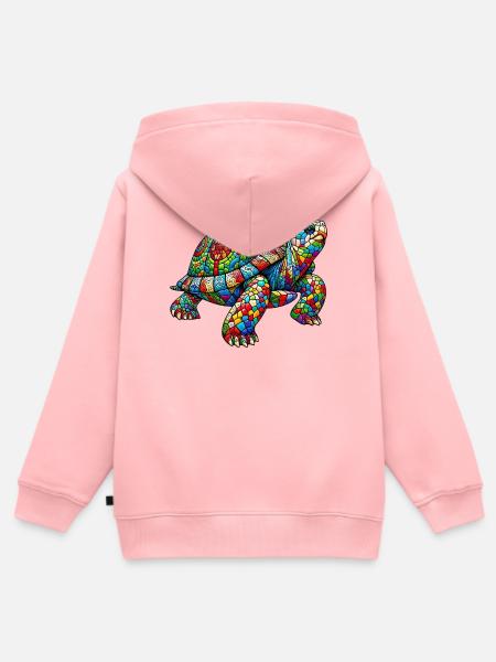 Schildkröte - Kinder Premium Organic Zip Hoodie - Rosa