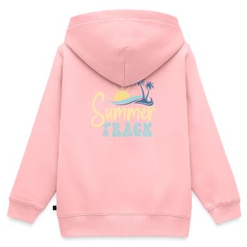 Piste d’été - Sweat Premium à capuche zippé enfant bio - rose - Dos - AI Model Kid Female (0cm)