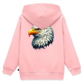 Adler - Kinder Premium Organic Zip Hoodie - Rosa - Hinten - AI Model Kid Female (0cm)