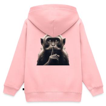 A Silent Monkey - Kids Premium Organic Zip-up Hoodie - rose - Back - AI Model Kid Female (0cm)