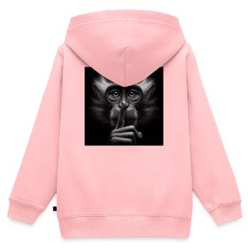 A Silent Monkey - Kids Premium Organic Zip-up Hoodie - rose - Back - AI Model Kid Female (0cm)