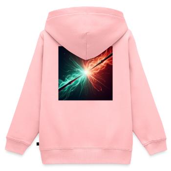 Zwei Zauberstäbe im Kampf - Kinder Premium Organic Zip Hoodie - Rosa - Hinten - AI Model Kid Female (0cm)