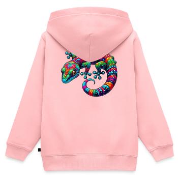 Gecko - Kids Premium Organic Zip-up Hoodie - rose - Back - AI Model Kid Female (0cm)