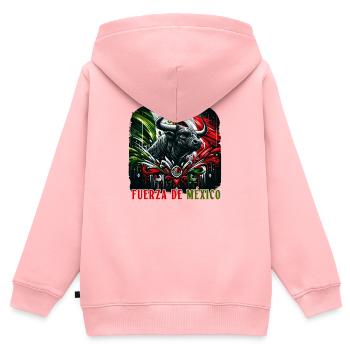 Mexiko Stierkampf Design - Kinder Premium Organic Zip Hoodie - Rosa - Hinten - AI Model Kid Female (0cm)