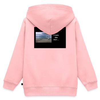 Streetwear fühlt sich an wie Regen - Kinder Premium Organic Zip Hoodie - Rosa - Hinten - AI Model Kid Female (0cm)
