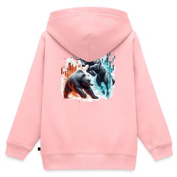 Finanzen Stier Bär Kampf Wallstreet Geschenk - Kinder Premium Organic Zip Hoodie - Rosa - Hinten - AI Model Kid Female (0cm)