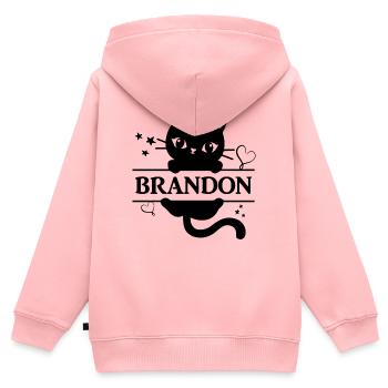 Brandon T-Shirt Katze Geschenkidee - Kinder Premium Organic Zip Hoodie - Rosa - Hinten - AI Model Kid Female (0cm)