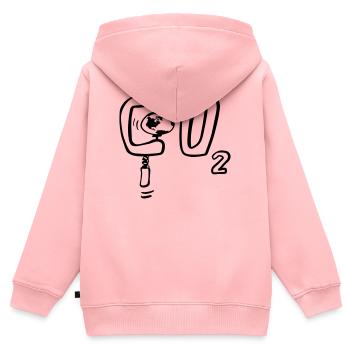 Unter CO2 Druck - Erde im Klimawandel - Kinder Premium Organic Zip Hoodie - Rosa - Hinten - AI Model Kid Female (0cm)
