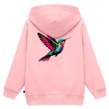 Kolibri - Kinder Premium Organic Zip Hoodie - Rosa - Hinten - AI Model Kid Female (0cm)