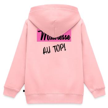 VIELEN DANK. DANKE. VIELEN DANK. JAHRESTAG. GEBURT. - Kinder Premium Organic Zip Hoodie - Rosa - Hinten - AI Model Kid Female (0cm)