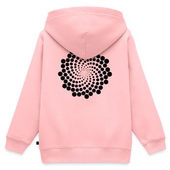 Spirale de point de tourbillon - Sweat Premium à capuche zippé enfant bio - rose - Dos - AI Model Kid Female (0cm)