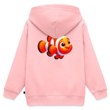 Clownfisch - Kinder Premium Organic Zip Hoodie - Rosa - Hinten - AI Model Kid Female (0cm)