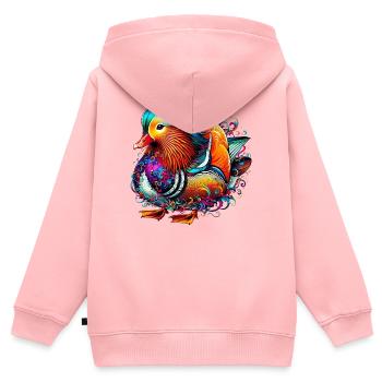 Mandarin duck - Kids Premium Organic Zip-up Hoodie - rose - Back - AI Model Kid Female (0cm)