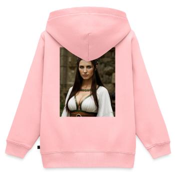 Keltiberische Frau - Kinder Premium Organic Zip Hoodie - Rosa - Hinten - AI Model Kid Female (0cm)