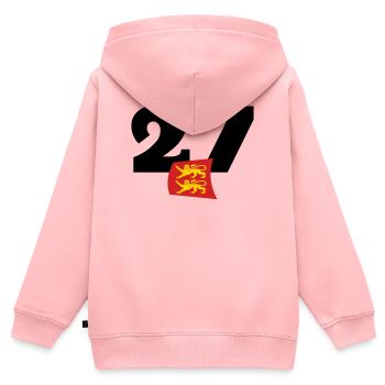 Normandie - Eure - 27 - Kinder Premium Organic Zip Hoodie - Rosa - Hinten - AI Model Kid Female (0cm)