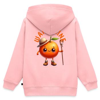 Shirt Wanderine Lustig wandern und Mandarine - Kinder Premium Organic Zip Hoodie - Rosa - Hinten - AI Model Kid Female (0cm)