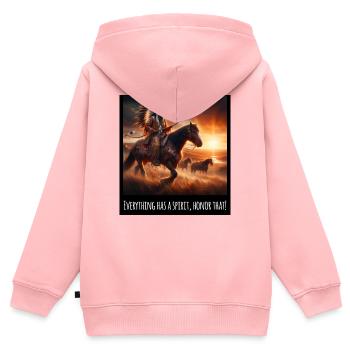Kunst der amerikanischen Ureinwohner - Kinder Premium Organic Zip Hoodie - Rosa - Hinten - AI Model Kid Female (0cm)