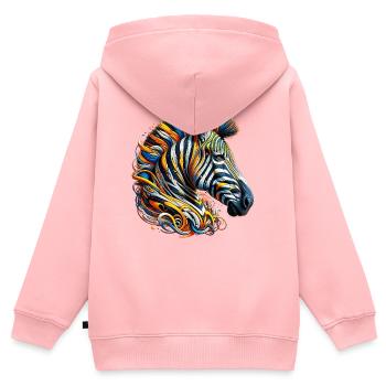 Zebra - Kinder Premium Organic Zip Hoodie - Rosa - Hinten - AI Model Kid Female (0cm)