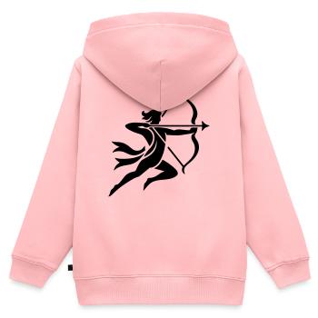 Sagittaire 2 - Sweat Premium à capuche zippé enfant bio - rose - Dos - AI Model Kid Female (0cm)