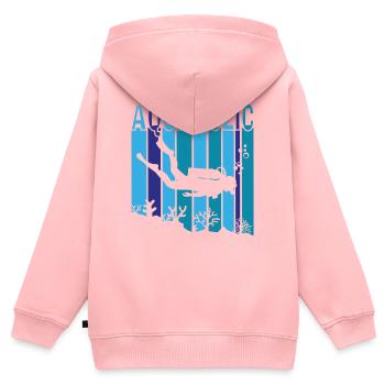 Aquaholic - Kinder Premium Organic Zip Hoodie - Rosa - Hinten - AI Model Kid Female (0cm)