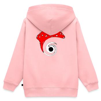 Schwarzes Loch Pilz - Kinder Premium Organic Zip Hoodie - Rosa - Hinten - AI Model Kid Female (0cm)